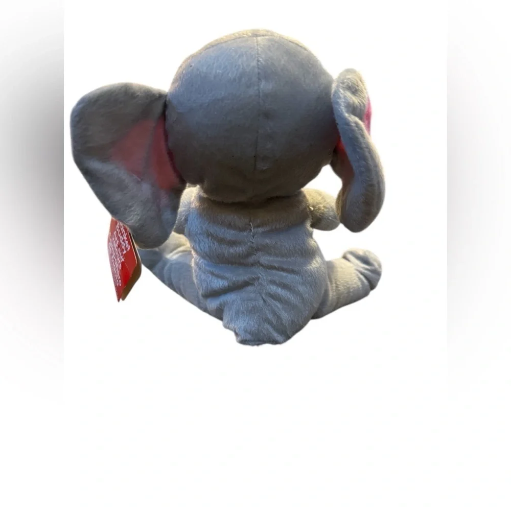 Cuddly Elephant Plush with Striped Blanket